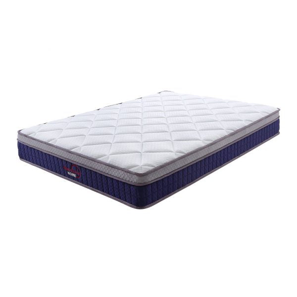 bonnell spring mattress with purple and white detachable mattress cover