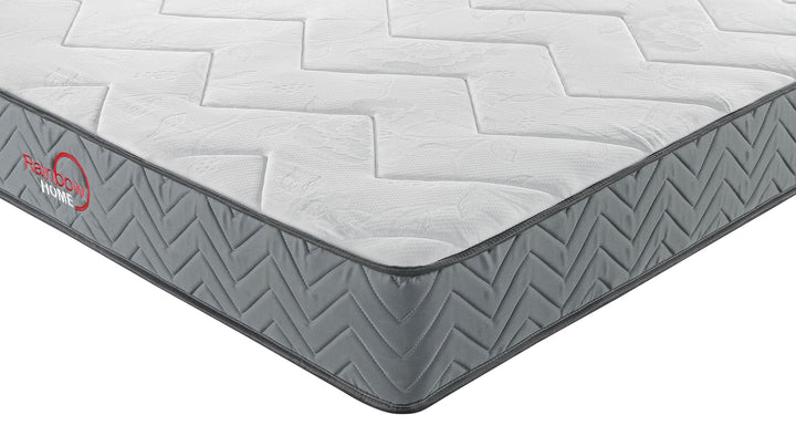 close up view of the corner of the Brooklyn pocket spring Rainbow home mattress