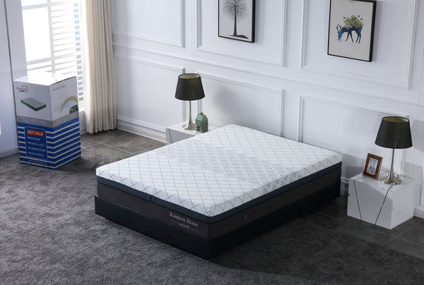 angle view of the black and white Cathy Rainbow Home mattress 