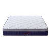 front view of bonnell spring mattress with purple and white detachable mattress cover