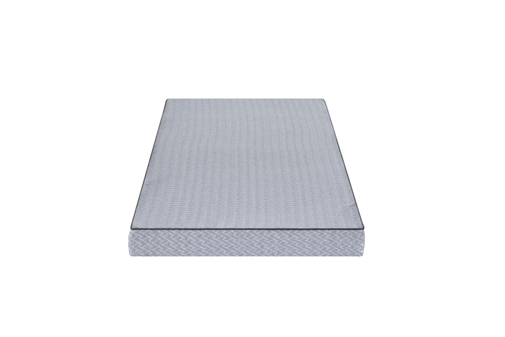 front view of a ten centimeter thick grey travel mattress