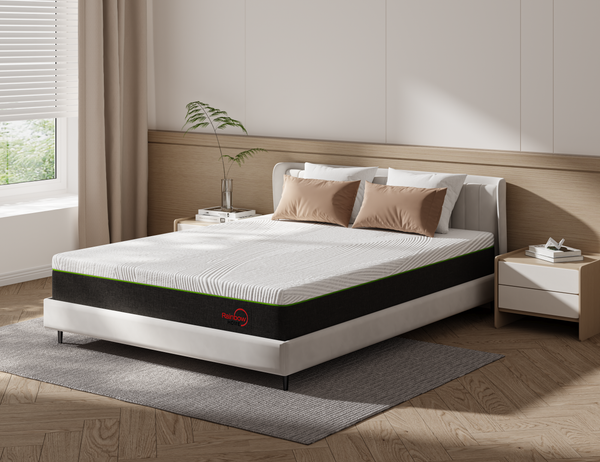 angle view of the Chicago spring memory foam mattress with detachable mattress cover 