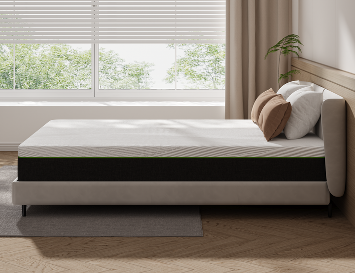 side view of the Chicago spring memory foam mattress with detachable mattress cover