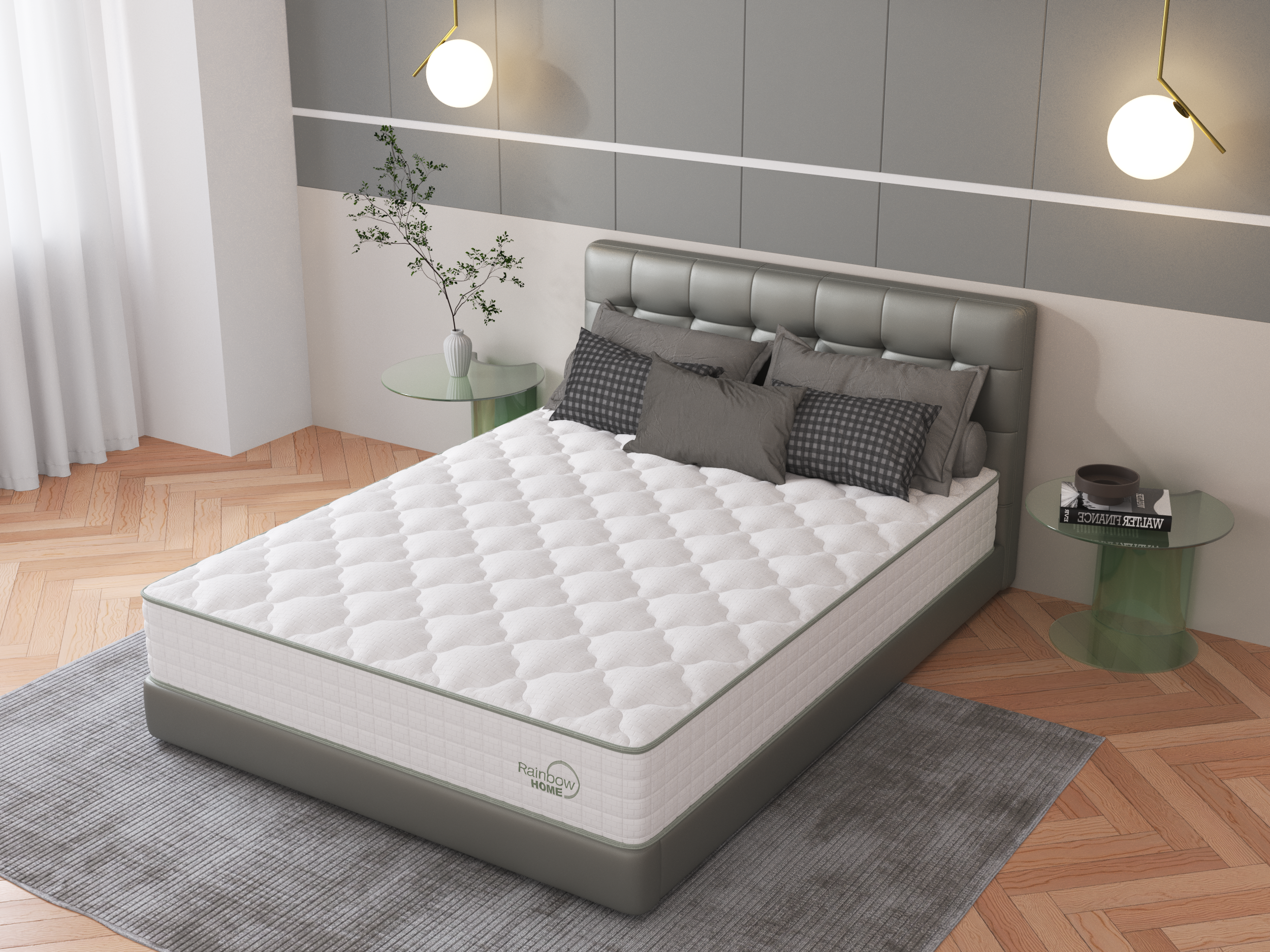 25 cm Charcoal Memory Foam Pocket Spring Mattress – Zina – Rainbow Home ...
