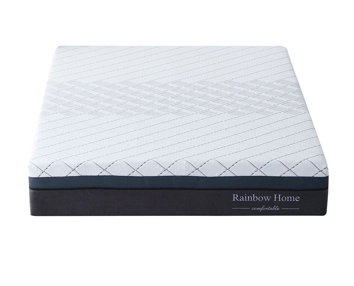 front view of the black and white Cathy Rainbow Home mattress 